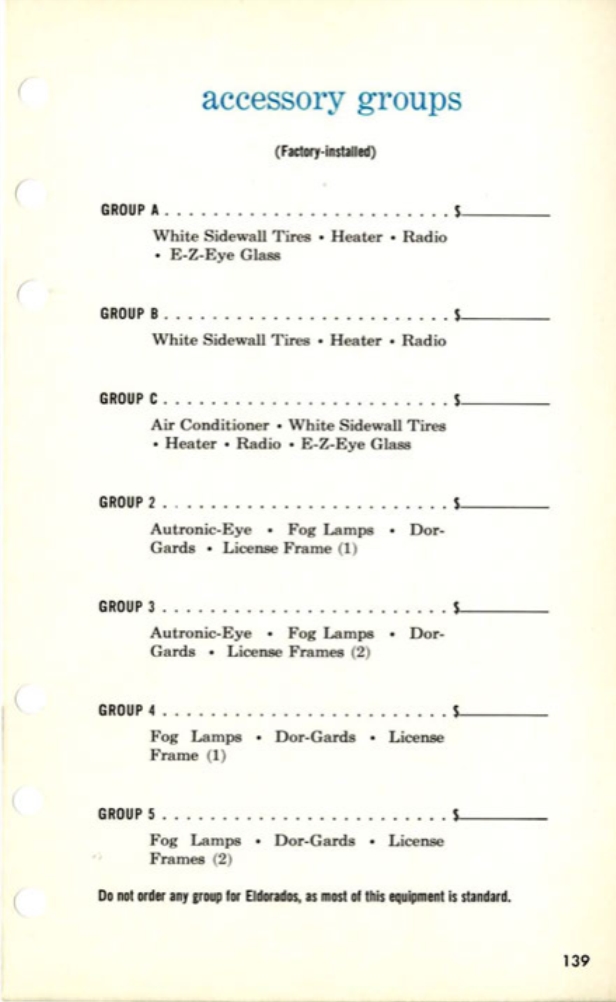1957 Cadillac Salesmans Data Book Page 76